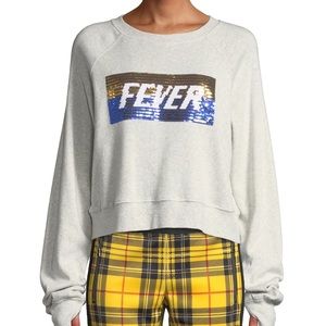 NWT Pam & Gela Hollywood Cropped Sequined Sweater